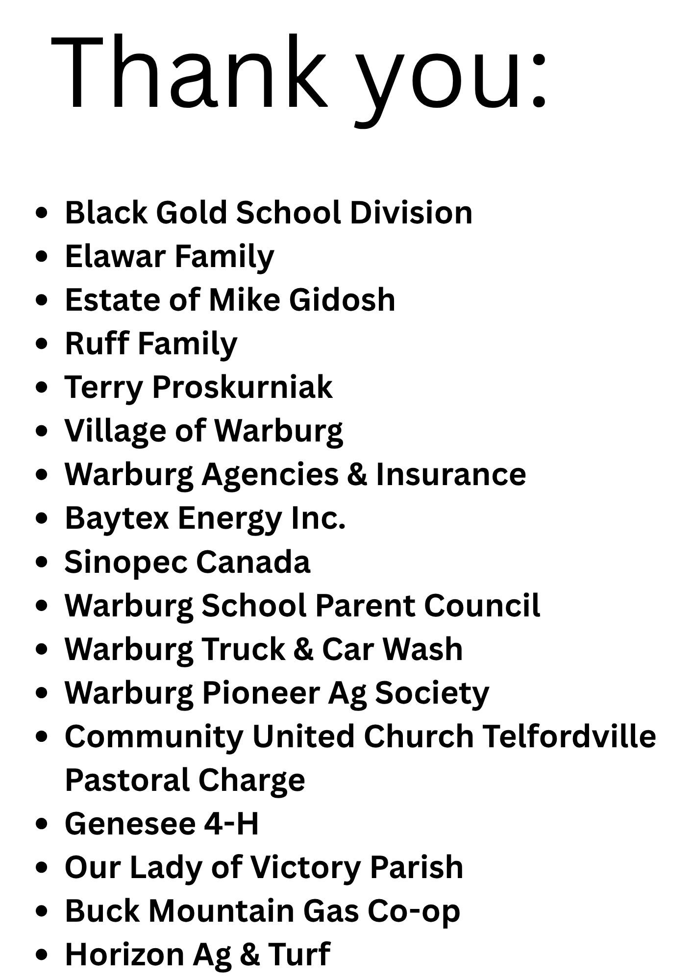 Thank you to 2025-26 Awards Sponsors