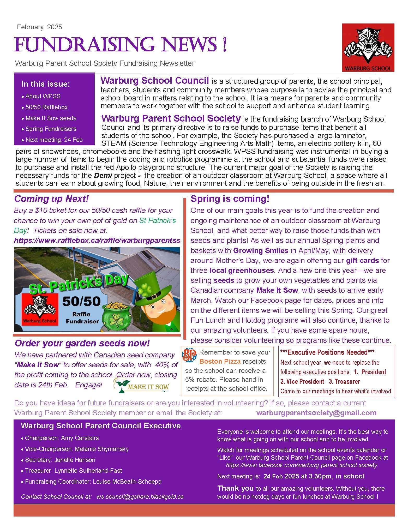 WPSS Fundraising newsletter Feb2025